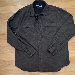 Outerknown Charcoal Textured flannel shirt xl